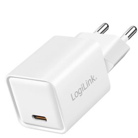 Logilink USB-C GaN töltő (PD+QC 3.0), 20 W, fehér