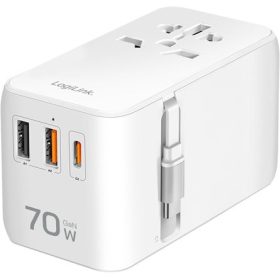   LogiLink PA0357 Travel 2500W univerzális hálózati töltő adapter fehér