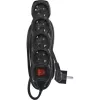 Emos PC1425R 5m/ 4aljzat/kapcsolós/fekete/PVC/1,5mm2 hosszabbító