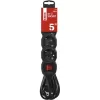 Emos PC1425R 5m/ 4aljzat/kapcsolós/fekete/PVC/1,5mm2 hosszabbító