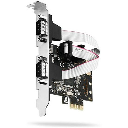 Axagon PCEA-S2N DB9 Serial 2-port PCIe x1 bővítőkártya ezüst