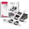 Axagon PCEA-S4N DB9 Serial Male 4-port PCIe x1 bővítőkártya ezüst