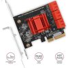 Axagon PCES-SA6 6-port SATA3 PCIe x4 bővítőkártya szürke