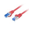 Lanberg patch kábel, Cat6a S/FTP LSZH CCA 0,5 m, piros