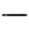 Lanberg 19" PDU/elosztósor 1U 16A 2m 8X IEC C13 aljzat, fekete C20