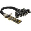 StarTech Serial RS232 DB9 16-port PCIe x1 bővítőkártya ezüst-fekete