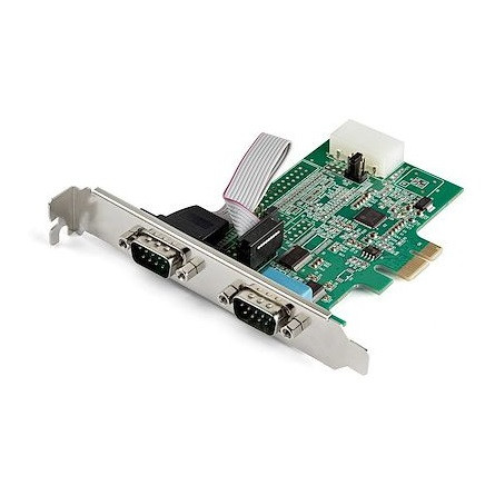 StarTech 16950 UART Serial RS232 DB9 2-port PCIe x1 bővítőkártya ezüst