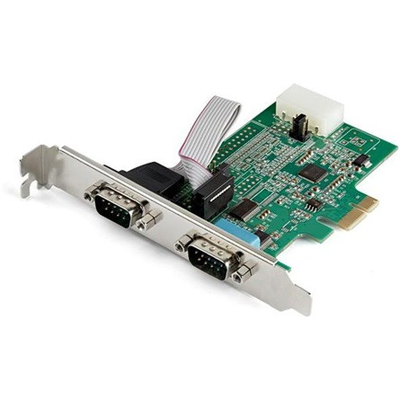 StarTech 16950 UART Serial RS232 DB9 2-port PCIe x1 bővítőkártya ezüst