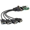 StarTech 16950 UART Serial RS232 4-port PCIe x1 bővítőkártya ezüst