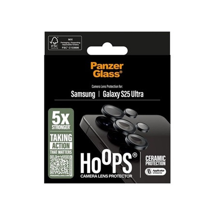 Panzerglass Samsung S25 Ultra PANZERGLASS HOOPS CERAMIC kameravédő üveg 9H + segédkeret ÁTLÁTSZÓ