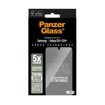 Panzerglass Samsung S25 Plus PANZERGLASS CERAMIC képernyővédő üveg 3D, 9H, ÁTLÁTSZÓ