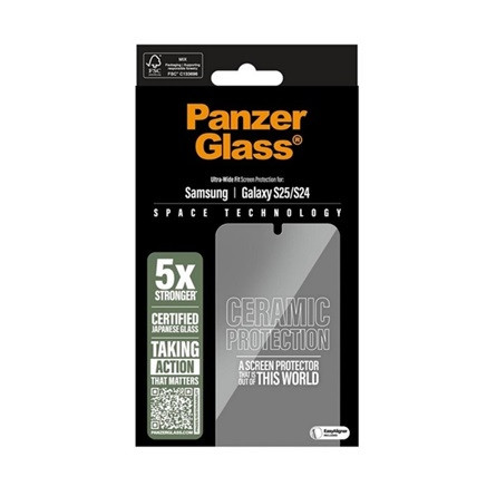 PANZERGLASS Samsung S25 PANZERGLASS CERAMIC képernyővédő üveg 3D, 9H, ÁTLÁTSZÓ