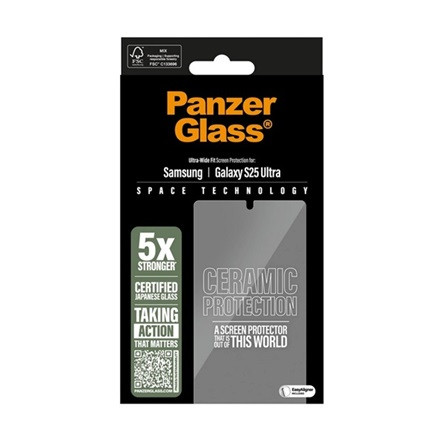 Panzerglass Samsung S25 Ultra PANZERGLASS CERAMIC képernyővédő üveg 3D, 9H, ÁTLÁTSZÓ
