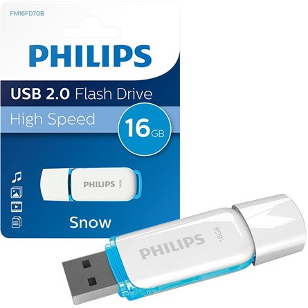 Philips USB Philips Pendrive USB 2.0 16GB Snow Edition - fehér/kék