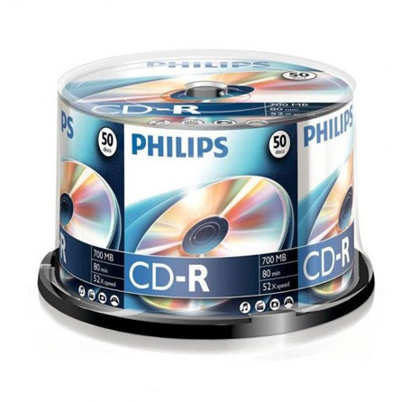 Philips CD-R80CBx50 cake CD-R írható CD lemez 700MB 50db