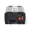 Nedis PIM60012FGY 12V DC - 230V AC inverter, 600W, Csúcsteljesítmény: 1200 W, csatlakozás: szivargyújtós, akku csipesz