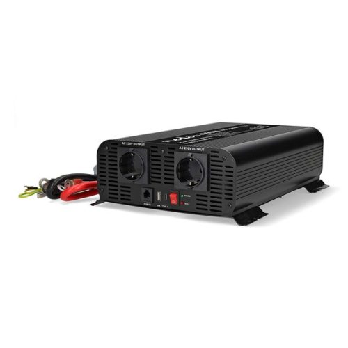 Nedis PIP200024FBK szinusz inverter 24V DC - 230V AC 50Hz, üzemi teljesítmény 2000W, csúcsteljesítmény 4000W