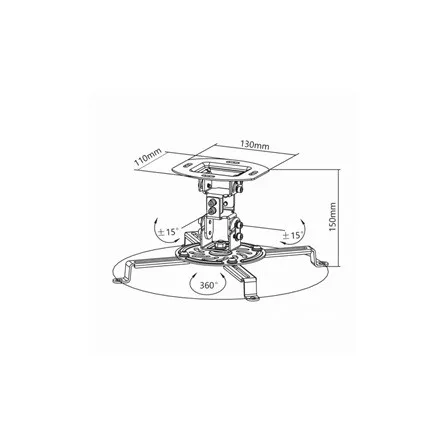 SBOX PM-18 Mennyezeti projektor tartó konzol, forgatható, dönthető, max. 13.5 kg