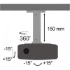 SBOX PM-18 Mennyezeti projektor tartó konzol, forgatható, dönthető, max. 13.5 kg