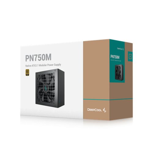 DeepCool Tápegység 750W - PN750-M (80 Plus Gold, ATX3.1, PCI-E 5.1, Aktív PFC, Full moduláris, 12cm)
