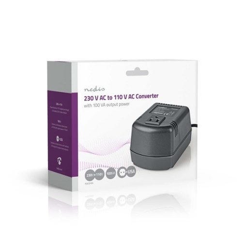 Nedis POCO105 tápegység, feszültség átalakító, konverter, 230V - 110V, 0,9A, 70 W, USA