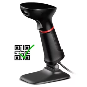   SMG PRN POLPOS PS-200 vezetékes vonalkódolvasó USB kábellel és állvánnyal, nagyteljesítményű CMOS képérzékelő, 1D&2D olvasás