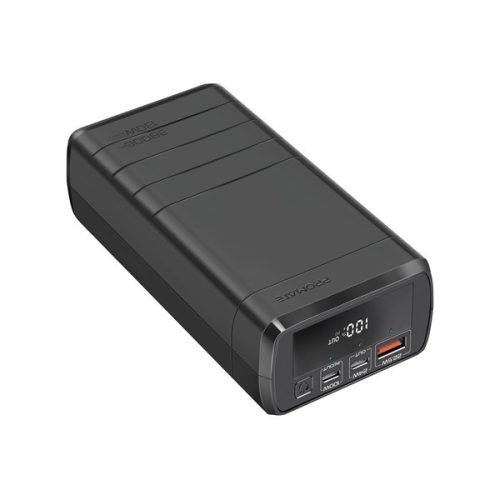 Promate Akkubank - POWERMINE 130W 38000mAh (PowerBank, 1xUSB 3.0, 2xUSB-C, PD/QC, LED kijelző, fekete)