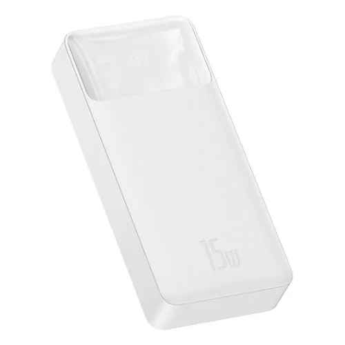 BASEUS BIPOW vésztöltő 2 USB+Type-C+microUSB aljzat (20000mAh, 15W, PD gyorstöltő, LED kijelző) FEHÉR