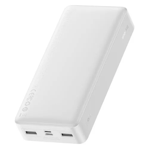 BASEUS BIPOW vésztöltő 2 USB+Type-C+microUSB aljzat (20000mAh, 15W, PD gyorstöltő, LED kijelző) FEHÉR