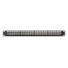 Lanberg Üres patch panel 24 port 1U 19" FTP, árnyékolt, tehermentesítővel, fekete