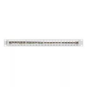   Lanberg Üres patch panel 24 port 1U 19" FTP, árnyékolt, tehermentesítővel, szürke