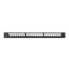 Lanberg Üres patch panel 24 port 1U 19" kábelrendező panellel, műanyag, fekete