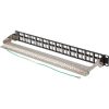 Lanberg Üres patch panel 48 port 1U 19" FTP, árnyékolt, tehermentesítővel, fekete