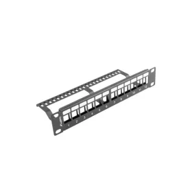   Lanberg Üres patch panel 12 port 1U 10" tehermentesítővel, fekete