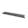 Lanberg Patch panel 24 port 0.5U 19" CAT.6 árnyékolt, fekete