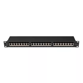 Lanberg Patch panel 24 port 1U 19" CAT.6a FTP, fekete
