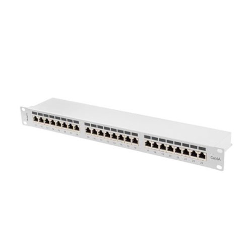 Lanberg Patch panel 24 port 1U 19" CAT.6a FTP, szürke