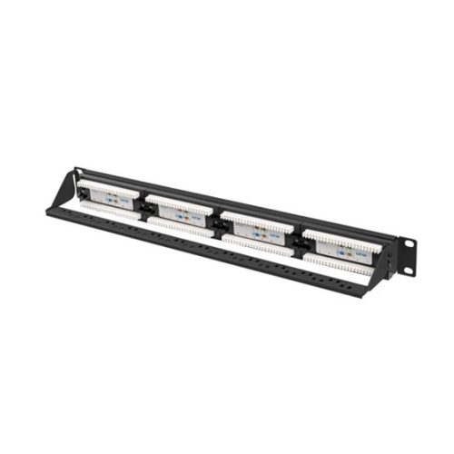Lanberg Patch panel 24 port 1U 19" CAT.6a UTP, fekete