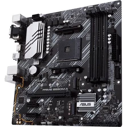 Asus Alaplap - AMD PRIME B550M-A AM4 (B550, 4xDDR4 4866MHz, 4xSATA3, 2x M.2, Raid, HDMI/DVI/D-sub)