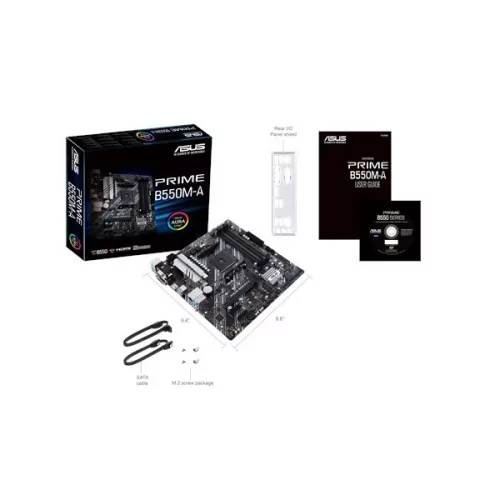 Asus Alaplap - AMD PRIME B550M-A AM4 (B550, 4xDDR4 4800MHz, 4xSATA3, 2x M.2, Raid, 4xUSB2.0, 8xUSB3.2)