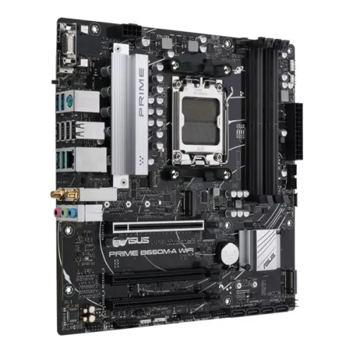 Asus Alaplap - AMD PRIME B650M-A WIFI AM5 (B650, ATX, 4xDDR5 6400+MHz, 4xSATA3, 2x M.2, HDMI+DP+VGA)