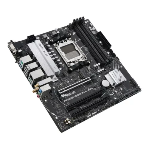 Asus Alaplap - AMD PRIME B650M-A WIFI AM5 (B650, ATX, 4xDDR5 6400+MHz, 4xSATA3, 2x M.2, HDMI+DP+VGA)