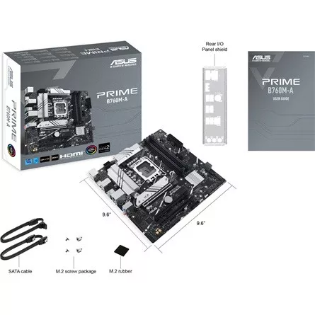 Asus Alaplap - Intel PRIME B760M-A-CSM s1700 (B760, 4xDDR5 7200+MHz, 4xSATA3, 2xM.2, 2xHDMI+DP)