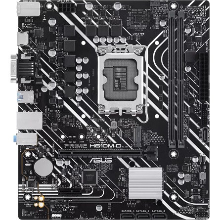 Asus Alaplap - Intel PRIME H610M-D (H610, 2xDDR5 5600MHz, 1Gb LAN, 4xSATA3, 1xM.2, HDMI+VGA)