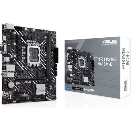Asus Alaplap - Intel PRIME H610M-D (H610, 2xDDR5 5600MHz, 1Gb LAN, 4xSATA3, 1xM.2, HDMI+VGA)