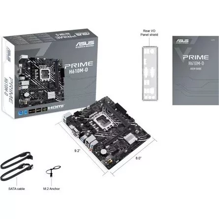 Asus Alaplap - Intel PRIME H610M-D (H610, 2xDDR5 5600MHz, 1Gb LAN, 4xSATA3, 1xM.2, HDMI+VGA)