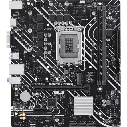 Asus Alaplap - Intel PRIME H610M-K ARGB (H610, 2xDDR5 5600MHz, 1Gb LAN, 4xSATA3, 1xM.2, HDMI+VGA)