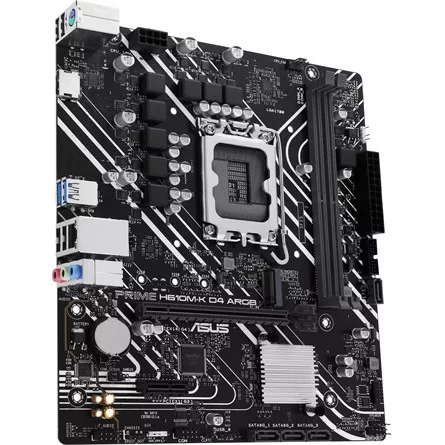 Asus Alaplap - Intel PRIME H610M-K D4 ARGB s1700 (H610, 2xDDR4 3200MHz, 4xSATA3, 1xM.2, HDMI+VGA)