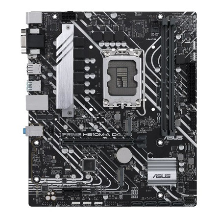 Asus Alaplap - Intel PRIME H610M-R D4 (H610, 2xDDR4 3200MHz, 4xSATA3, 1xM.2, HDMI+DVI+VGA)