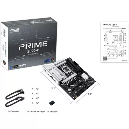 Asus Alaplap - Intel PRIME Z890-P LGA1851 (Z890, ATX, 4xDDR5 8666+MHz, 4xSATA3, 4xM.2, HDMI+DP)